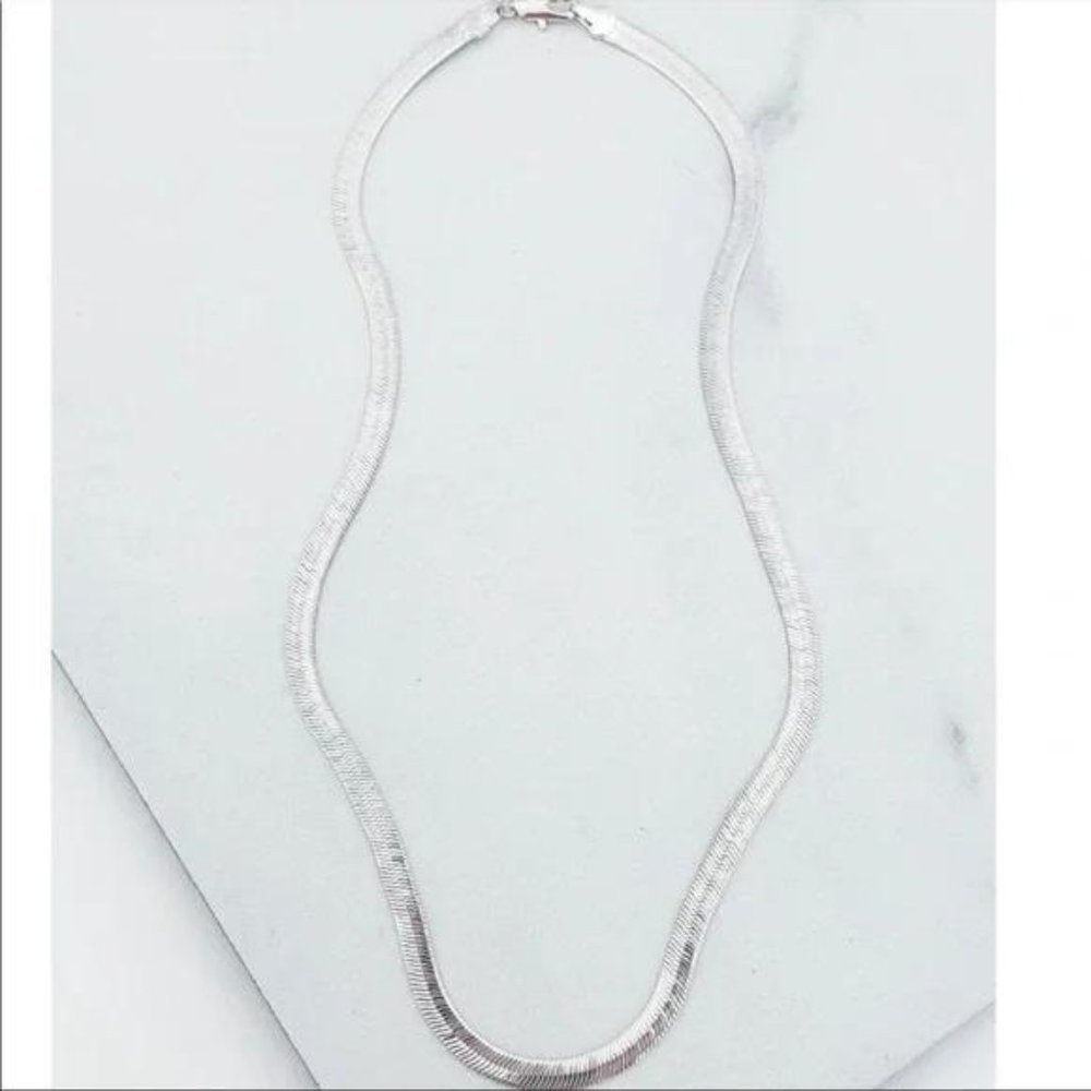 HERRINGBONE 925 STERLING SILVER NECKLACE, NICE NECKLACE, CUTE NECKLACE - Picture 5 of 5